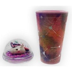 1 piece of Magical LED Light-Up Cartoon Ice Cup Unicorn Tumbler & Straw