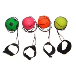 4 pcs Return Rubber Sport Ball on Nylon String with Wrist Band for Exercise or Play
