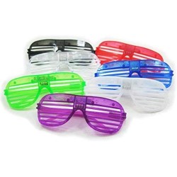 12 Piece High Quality Slotted & Shutter Shades Light Up Unisex Flashing Glasses For Adults & Children- With Push On/Off Button f