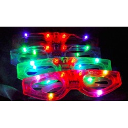 12 Piece Light up Flashing Glasses for Kids Party Favors, (Red, Green, Blue, Pink) Individually Wrapped in Protective Plastic Ba