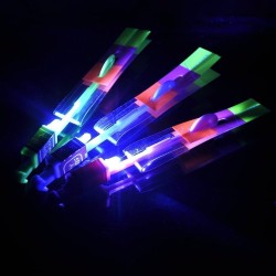 5/pk Led Light Up Glowing Slingshot Helicopter Flashing Bright Lights