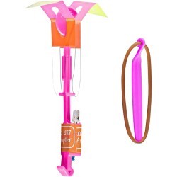 5/pk Led Light Up Glowing Slingshot Helicopter Flashing Bright Lights