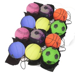 12 pcs Return Rubber Sport Ball on Nylon String with Wrist Band for Exercise or Play