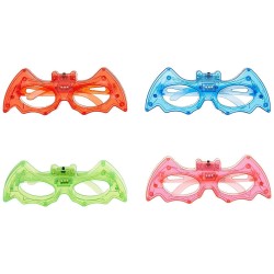 12/pk Bat Batman LED Light Up Sunglasses Unisex Flashing Glasses assorted color