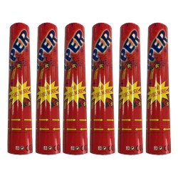 (6 Pack) 12 Inches Confetti Air Compressed Party Poppers Indoor and Outdoor Safe Perfect For Any Party New Years Events