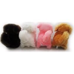 One Walking Dog Toy Plastic Wagging Tail Puppy Affenpinscher Maltese Bichon Frise With Sounds Furry Cute in Random Color