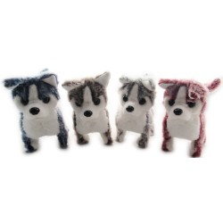 Walking Dog Toy Wagging Tail Puppy Siberian Husky With Sounds Furry Cute in Random Color