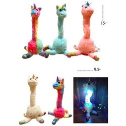 One Piece of 15 inch Mimicking Dancing Plush Unicorn with Light