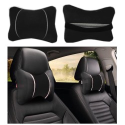 2/PK Black Car Neck Pillow Universal Soft Comfortable Head Neck Rest Support Cervical Pillow