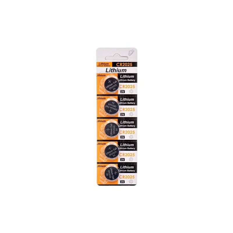 5ct/Pack CR2025 Lithium 3-Volt Button Cell Battery Batteries