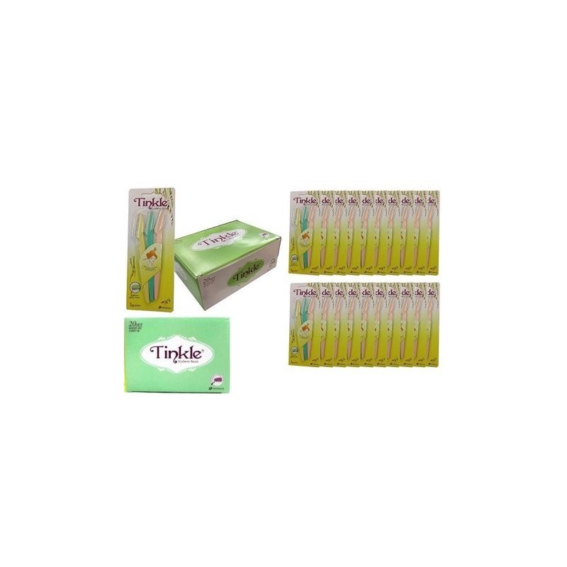 Tinkle eyebrow razor 3/pk by 20 pks per box