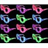 Set of 12  Flashing LED Multi Color 'Spider Web' Light Up Show Party Favor Toy Glasses (Colors May Vary)