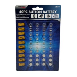 Alkaline Button Cell Batteries 40 Piece Set