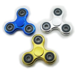 1 pc of METASLLIC Hand Fidget Tri-Spinner Focus Toy with BEARINGS in Random COLOR