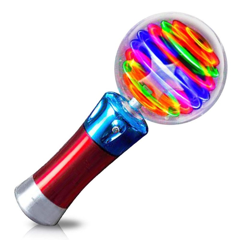 Light-Up Spinning Star Wand Princess LED Rave Toy Stick Flashing Wizard Ball