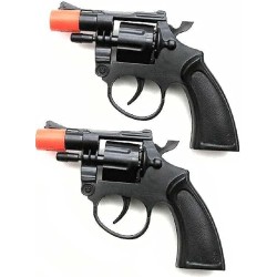 Set of 2 Cowboy Revolver Style Costume Prop Pretend Play Cap Gun
