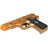 Set of 2, Cap Gun Toy, Detective Revolver, Police Cowboy, Pretend Play, Colt 45, 7 Inches (Golden)