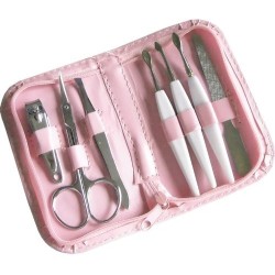 Portable 7 Pcs Nails Manicure set in Pink Pouch Wallet