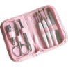 Portable 7 Pcs Nails Manicure set in Pink Pouch Wallet