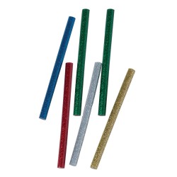 6/PK Dia 3/8 in x L7.5 in Glitter Glue Sticks for Mini GlueGun 5 Assorted Color