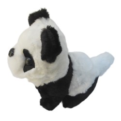 Plush Walking Sounding Black and White Panda Bear Toy with Soft Micro-Fiber Cover