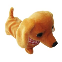 Batteries Operated Walking, Sounding, Tail Wiggling Toy Sausages Dog Puppy Figure for Children in Random Color