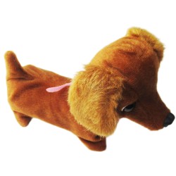 Batteries Operated Walking, Sounding, Tail Wiggling Toy Sausages Dog Puppy Figure for Children in Random Color