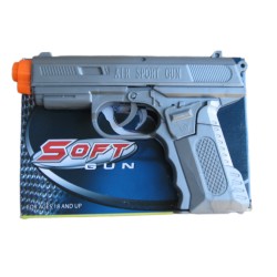 Toy Sliver grey Plastic 7 inches Length Pocket Spring Airsoft Pistol 6mm air soft BB-gun