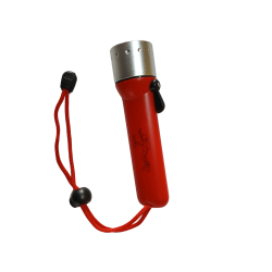 Diving Flashlight with LED Bulb Waterproof Wrist Strap Lanyard 4 Inches (Red)