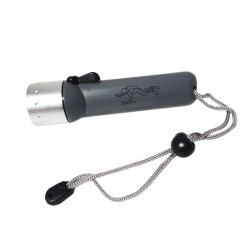 Diving Flashlight with LED Bulb Waterproof Wrist Strap Lanyard 4 Inches (Gray)