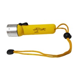 Diving Flashlight with LED Bulb Waterproof Wrist Strap Lanyard 4 Inches (Yellow)