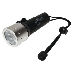 Diving Flashlight with LED Bulb Waterproof Wrist Strap Lanyard 4 Inches (Black)