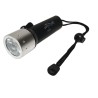 Diving Flashlight with LED Bulb Waterproof Wrist Strap Lanyard 4 Inches (Black)