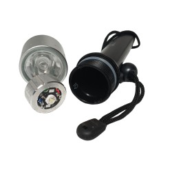 Diving Flashlight with LED Bulb Waterproof Wrist Strap Lanyard 4 Inches (Black)