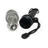 Diving Flashlight with LED Bulb Waterproof Wrist Strap Lanyard 4 Inches (Black)