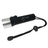 Diving Flashlight with LED Bulb Waterproof Wrist Strap Lanyard 4 Inches (Black)