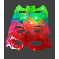 12/pk Bat shape LED Light Up Sunglasses Unisex Flashing Glasses assorted color