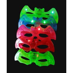 12/pk Bat shape LED Light Up Sunglasses Unisex Flashing Glasses assorted color