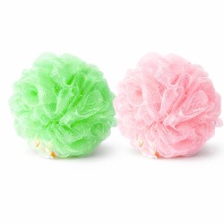 4/pk Bubbles Rich Brush Wash BATH SPONGE BALL 120G With Assorted Color