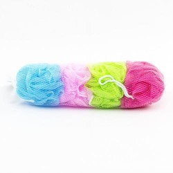 4/pk Bubbles Rich Brush Wash BATH SPONGE BALL 120G With Assorted Color